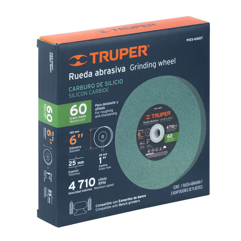 Rueda abrasiva p/esmeril 6'x25mm, carburo silicio, grano 60 | PIES-6160T | 16407