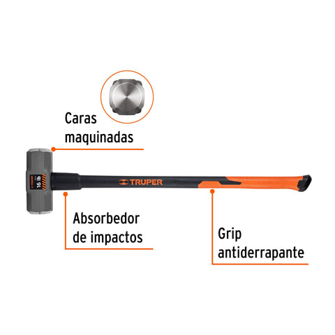 Marro octagonal 16 lb, mango fibra de vidrio 36', Truper | MD-16F | 16546
