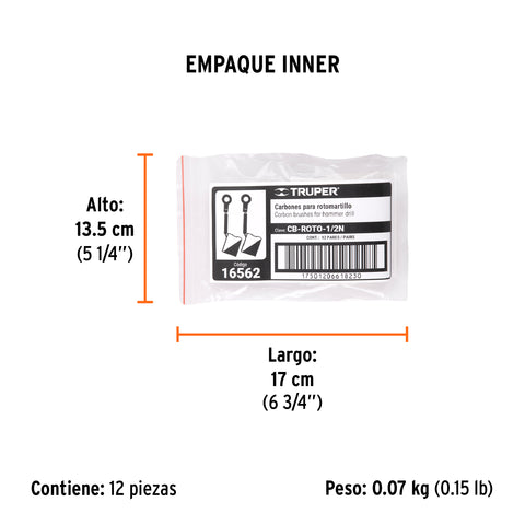 Bolsa con 2 carbones de repuesto para ROTO-1/2N, TRUPER | CB-ROTO-1/2N | 16562