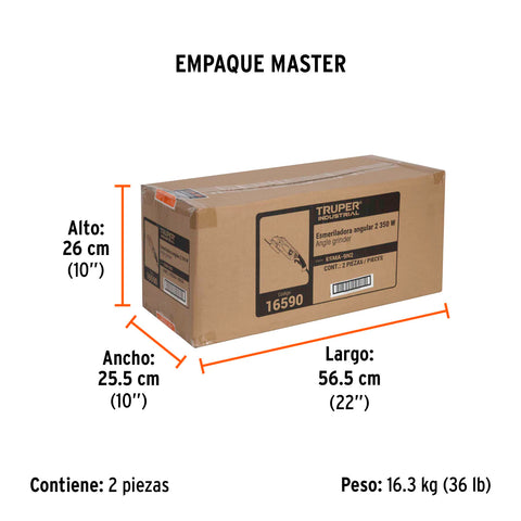 Esmeriladora angular 9', 2350W, TRUPER INDUSTRIAL | ESMA-9N2 | 16590