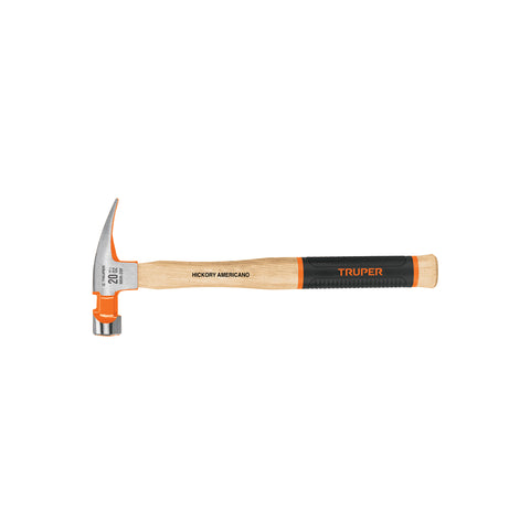 Martillo pulido 20 oz uña recta, boca fresada, Truper Grip | MOR-20F | 16663