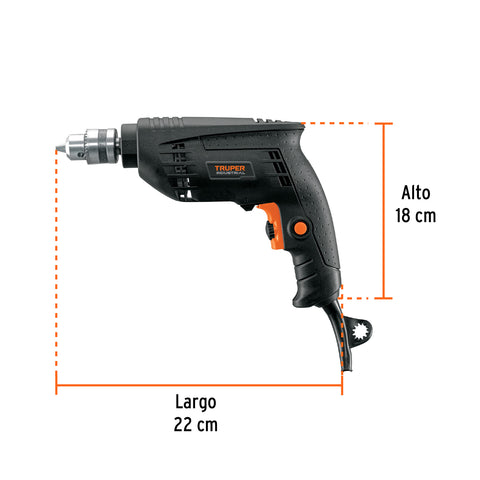 Taladro 3/8', 450W, TRUPER INDUSTRIAL | TAL-3/8N2 | 16706