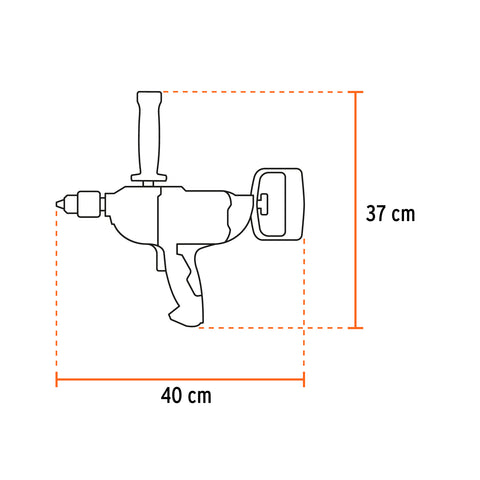 Taladro tipo espada 1/2', 1150W, TRUPER INDUSTRIAL | TALE-1/2N | 16714