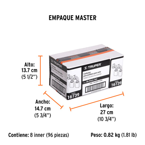 Bolsa con 2 carbones de repuesto para PULA-7A3, TRUPER | CB-PULA-7A3 | 16739