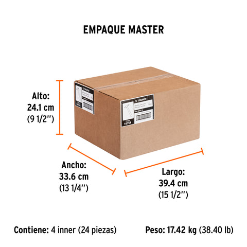 Martillo pulido, 16 oz, uña recta, mango madera, TRUPER | 42430 | 16754