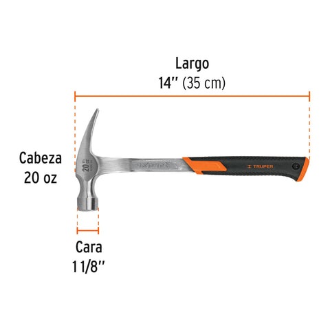 Martillo forjado 20 oz uña recta, mango con neopreno, Expert | MXR-20 | 16821