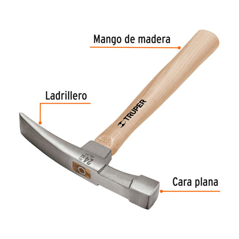Martillo 24 oz ladrillero, mango 12', Truper | ML-24 | 16861