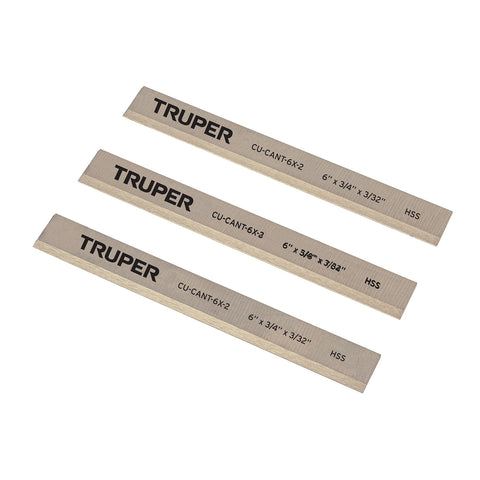 Cuchillas para canteadora CANT-6X-2, 3 pzs en caja, TRUPER | CU-CANT-6X-2 | 16919