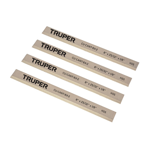 Cuchillas para canteadora CANT-8X-2, 4 pzs en caja, TRUPER | CU-CANT-8X-2 | 16921