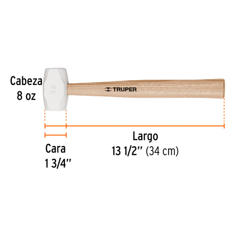 Mazo de hule 8 oz, Truper | MH-8 | 16930