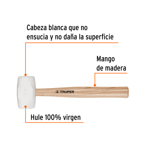 Mazo de hule 16 oz, Truper | MH-16 | 16931