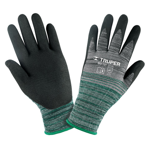 Guantes de nylon recubiertos de nitrilo arenoso, CH, TRUPER | GU-131 | 17063