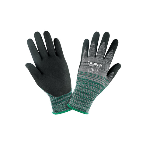 Guantes de nylon recubiertos de nitrilo arenoso, M, TRUPER | GU-132 | 17064