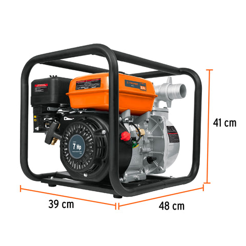Motobomba autocebante 2'x2', gasolina 7HP, agrícola, TRUPER | MOTB-2 | 17116