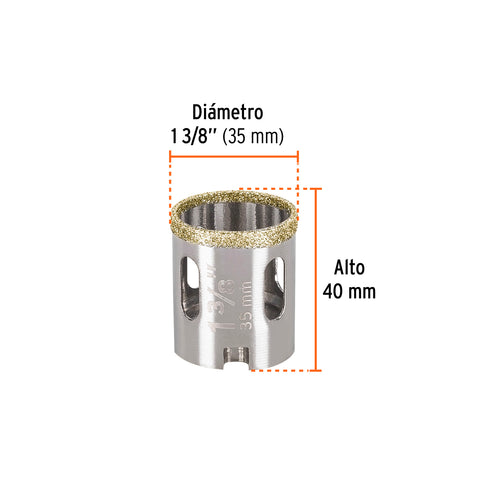 Brocasierra diamante 1-3/8' borde continuo, Truper | COAZ-1-3/8 | 17129