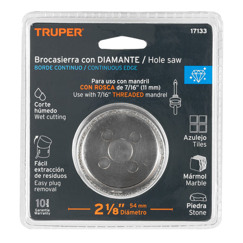 Brocasierra diamante 2-1/8' borde continuo, Truper | COAZ-2-1/8 | 17133
