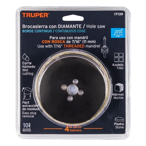 Brocasierra diamante 4' borde continuo, Truper | COAZ-4 | 17139