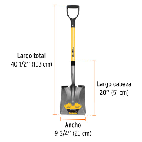 Truper, square point shovel, poly D fiberglass handle | PCY-F | 17151