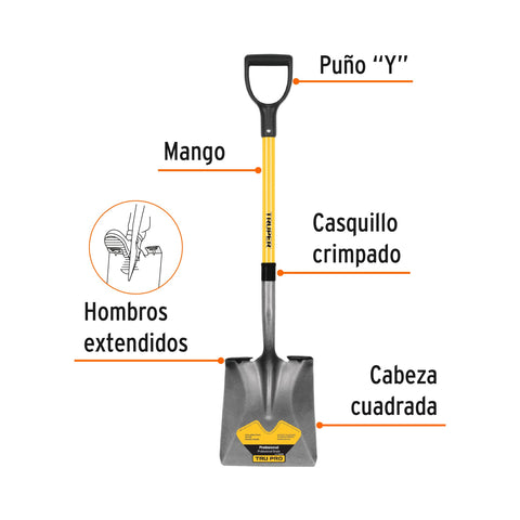 Truper, square point shovel, poly D fiberglass handle | PCY-F | 17151