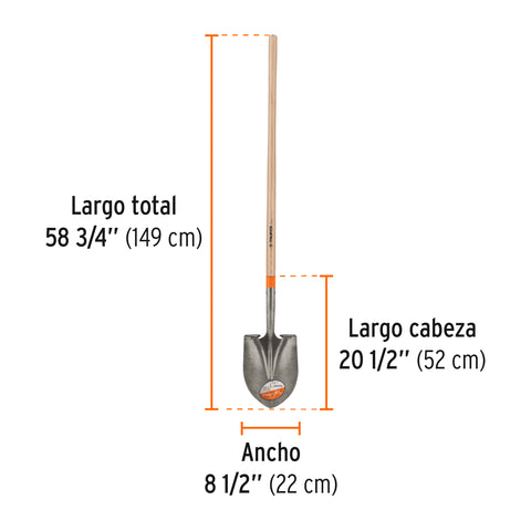 Pala redonda Classic, mango largo 48', Truper | PRL | 17169