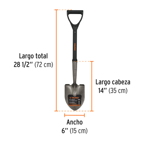 Pala cajuelera redonda, puño 'D' con mango fibra de vidrio | TR-BY-F | 17195