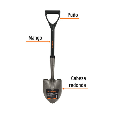 Pala cajuelera redonda, puño 'D' con mango fibra de vidrio | TR-BY-F | 17195