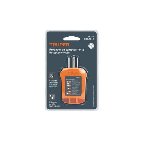 Probador de tomacorriente, corriente alterna, Truper | PROCO-C | 17241