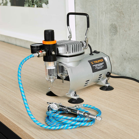 Compresor libre de aceite, para aerografo,1/5HP,127V, TRUPER | COMP-AERO | 17247