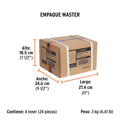 Respaldo para discos de lija 4-1/2', eje M14, TRUPER | RES-DILI-4-1/2M | 17275