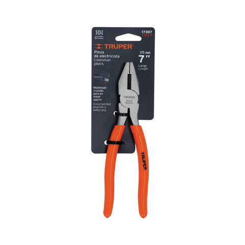 Pinza para electricista 7' mango de PVC, Truper | T200-7 | 17307