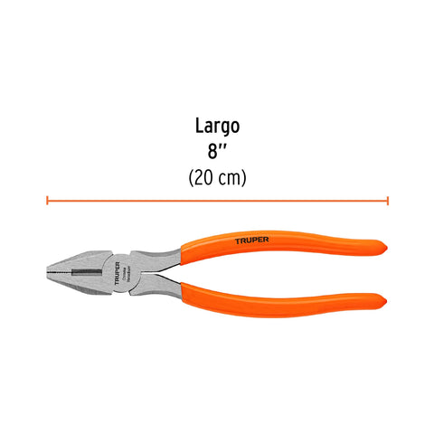 Pinza para electricista 8' mango de PVC, Truper | T200-8 | 17308