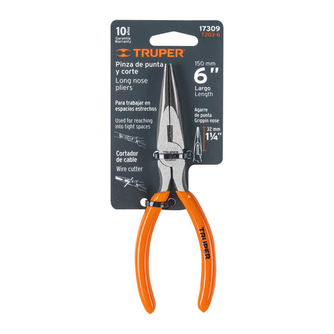 Pinza de punta y corte 6' mango de PVC, Truper | T203-6 | 17309