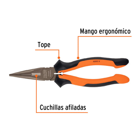 Pinza punta y corte 8' mango Comfort Grip, Truper Expert | T203-8X | 17336