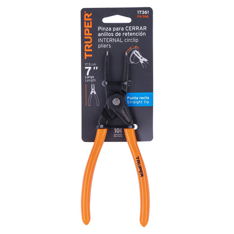 Pinza punta recta 7' para cerrar anillos, mango de PVC | PA-366 | 17361