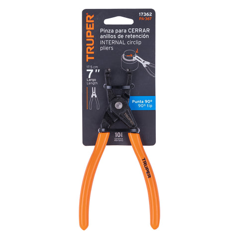 Pinza punta a 90° 6-3/4' para cerrar anillos, mango de PVC | PA-367 | 17362