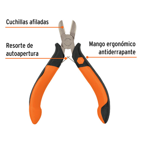 Mini pinza de corte diagonal 4' mango Comfort Grip, Truper | PM-CD4 | 17367