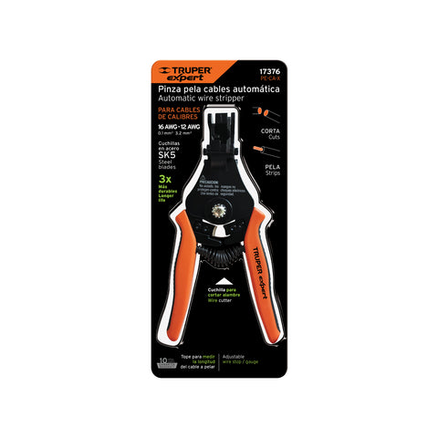 Pinza 6' pela cables automática, 16 a 12 AWG, TRUPER EXPERT | PE-CA-X | 17376