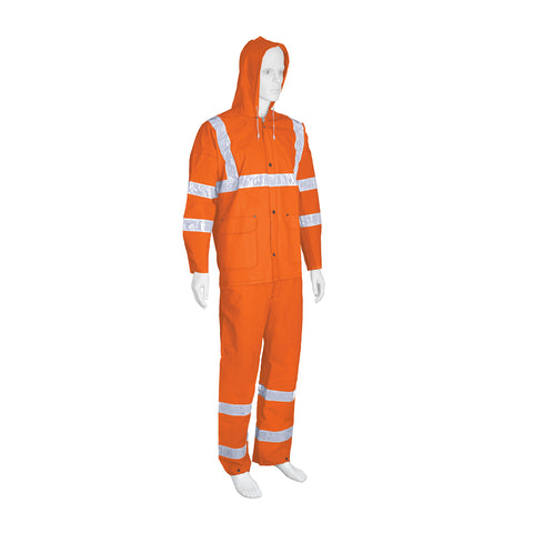Conjunto impermeable doble capa naranja con reflejante, CH | TRA-NAR-S | 17407