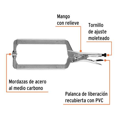 Pinza de presión 18' tipo 'C' con mordaza autoajustable | PPC-18R | 17415