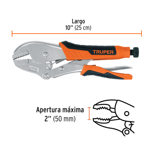 Pinza de presión 10' mordaza recta mango de vinil, Truper | PPT-10RX | 17437