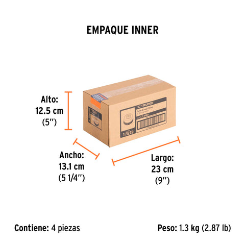 Carda copa 3' alambre trenzado grueso, eje 5/8'-11, Truper | CT-608X | 17529