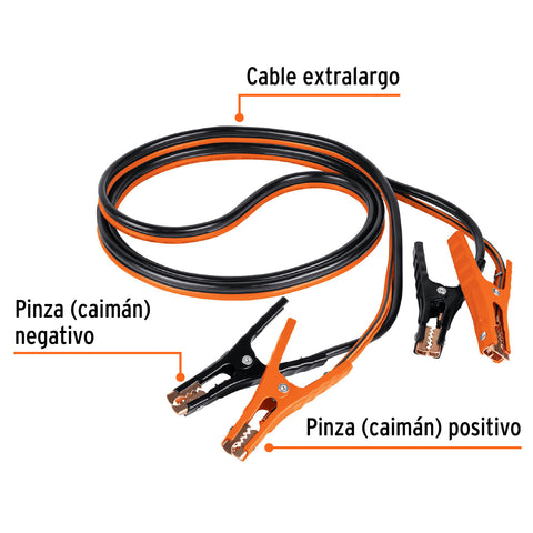 Cables pasa corriente 3.5 m, 350 A, 6 AWG, con funda, Expert | CAP-3506T | 17544
