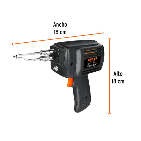 Cautín 230 W tipo pistola con 2 temperaturas, Truper | CAU-230 | 17549