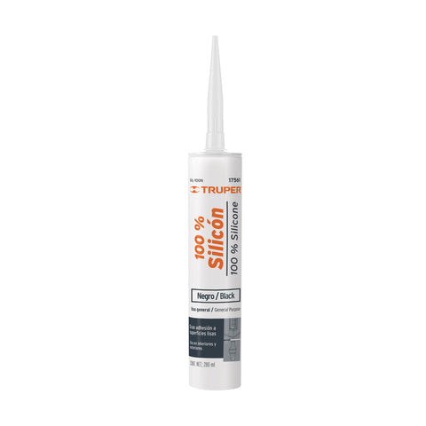 Sellador negro 100% silicón de 280 ml, Truper | SIL-100N | 17561