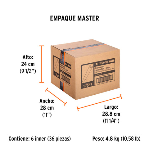 Sellador de silicón negro para altas temperaturas, 85 g | ALTE-N | 17567