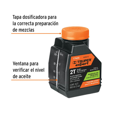 Aceite sintético para motor de 2 tiempos, 100 ml | ACES-5 | 17624