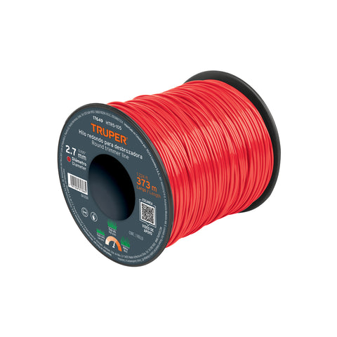 Hilo redondo, para desbrozadora 2.7mm x 373m, carrete TRUPER | HTR5-105 | 17649