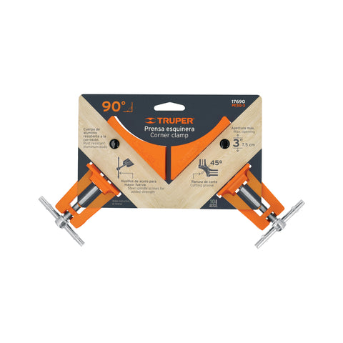 Prensa esquinera de 3' profesional, cuerpo aluminio, Truper | PESQ-3 | 17690