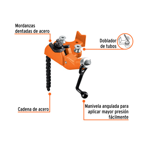 Prensa de cadena para tubo 2-1/2', cuerpo de hierro nodular | PTU-25C | 17704