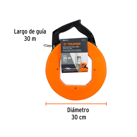 Guía de acero de 30 m para cable, Truper | GUIA-30 | 17752